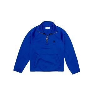 AMI Paris Logo Embroidered Half-Zip Sweatshirt Blue Size: Medium